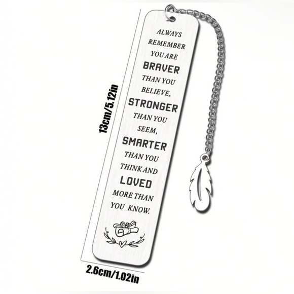 Stainless Steel Engraved Inspirational Slogan Bookmark. Stronger...... - Picture 5 of 5